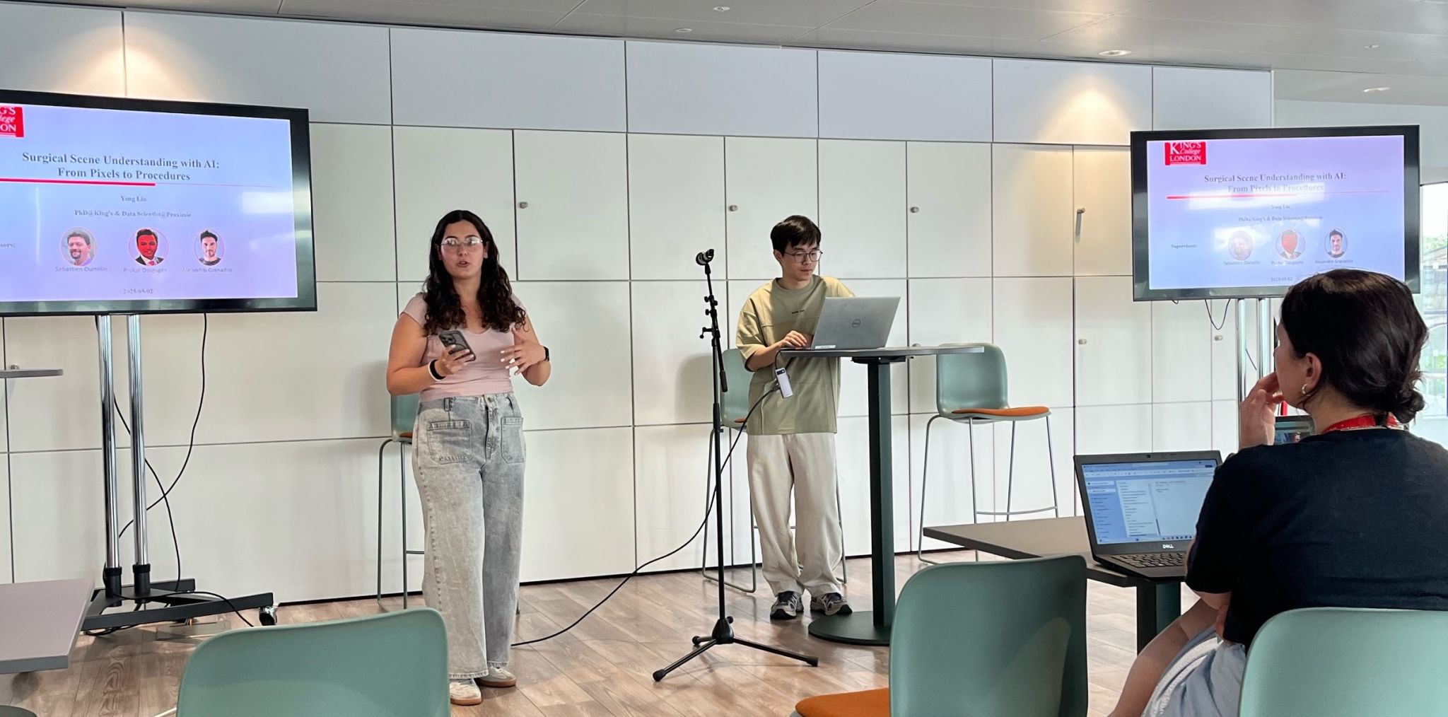 Adriana introducing a research seminar at the London Institute for Healthcare Engineering